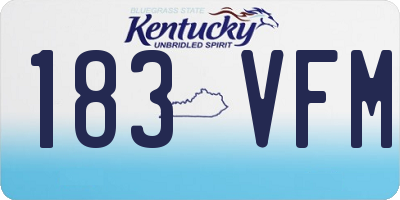 KY license plate 183VFM