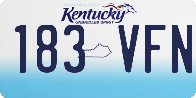 KY license plate 183VFN