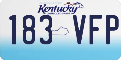 KY license plate 183VFP