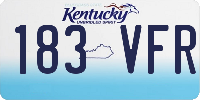 KY license plate 183VFR