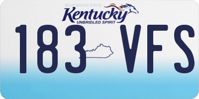 KY license plate 183VFS