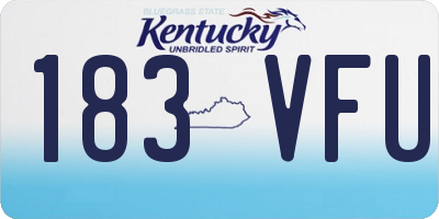 KY license plate 183VFU