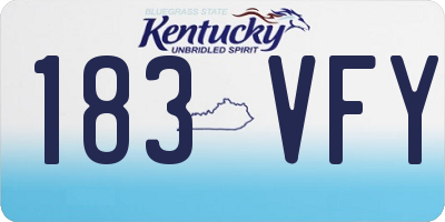 KY license plate 183VFY