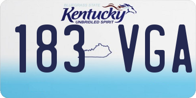 KY license plate 183VGA