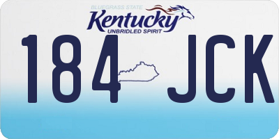 KY license plate 184JCK