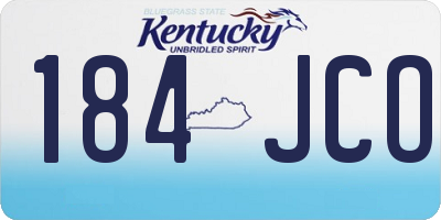 KY license plate 184JCO