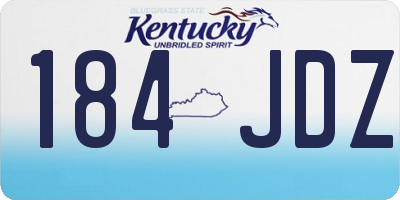 KY license plate 184JDZ