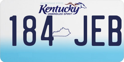 KY license plate 184JEB