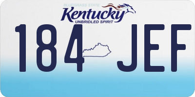 KY license plate 184JEF