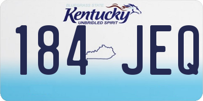 KY license plate 184JEQ