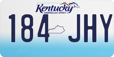 KY license plate 184JHY