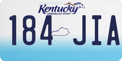 KY license plate 184JIA