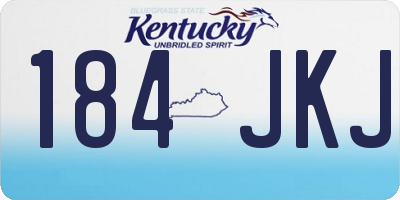 KY license plate 184JKJ