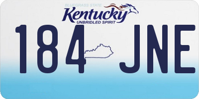 KY license plate 184JNE