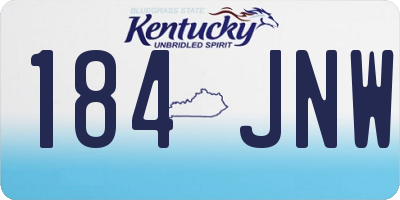 KY license plate 184JNW