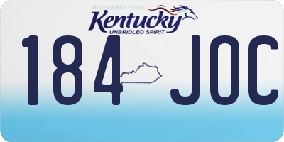 KY license plate 184JOC