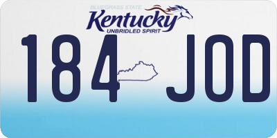 KY license plate 184JOD