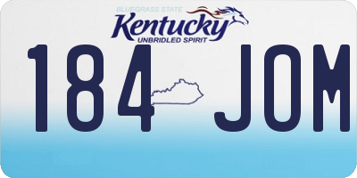 KY license plate 184JOM