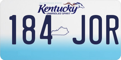 KY license plate 184JOR
