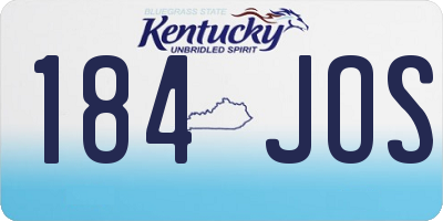 KY license plate 184JOS