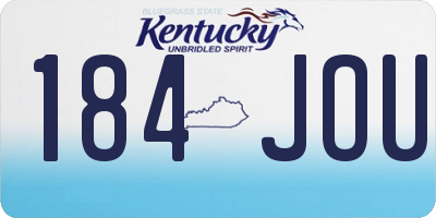 KY license plate 184JOU