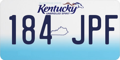 KY license plate 184JPF