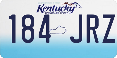 KY license plate 184JRZ
