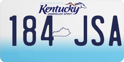 KY license plate 184JSA
