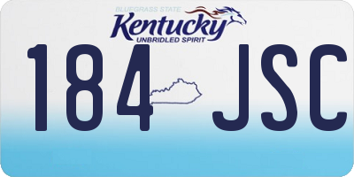 KY license plate 184JSC
