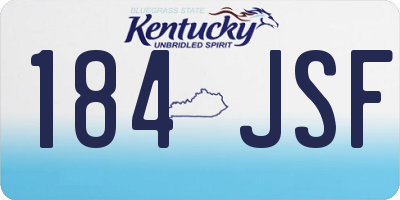 KY license plate 184JSF