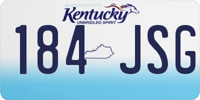 KY license plate 184JSG