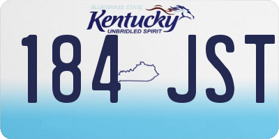 KY license plate 184JST
