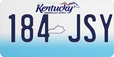 KY license plate 184JSY
