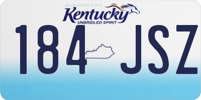 KY license plate 184JSZ