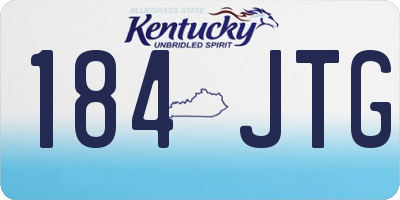KY license plate 184JTG