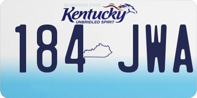 KY license plate 184JWA