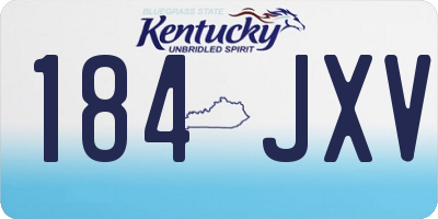 KY license plate 184JXV