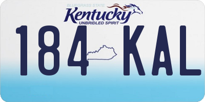 KY license plate 184KAL