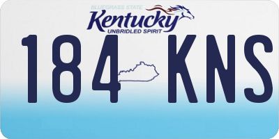 KY license plate 184KNS