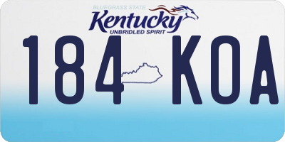 KY license plate 184KOA