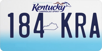 KY license plate 184KRA