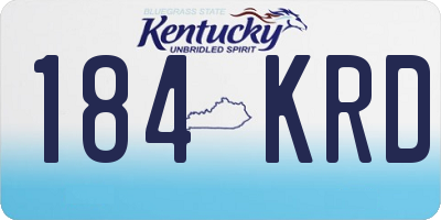 KY license plate 184KRD