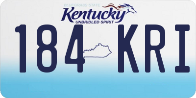 KY license plate 184KRI