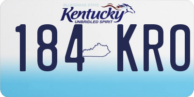 KY license plate 184KRO