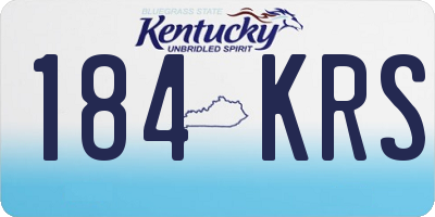 KY license plate 184KRS