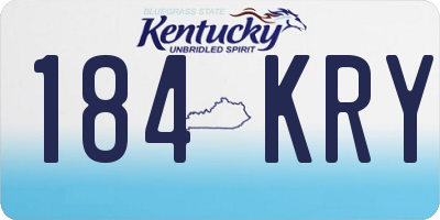 KY license plate 184KRY