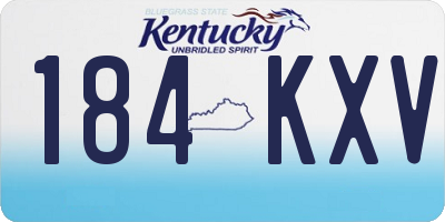 KY license plate 184KXV