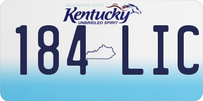 KY license plate 184LIC