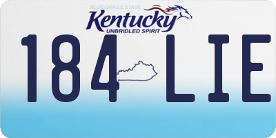 KY license plate 184LIE