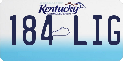 KY license plate 184LIG